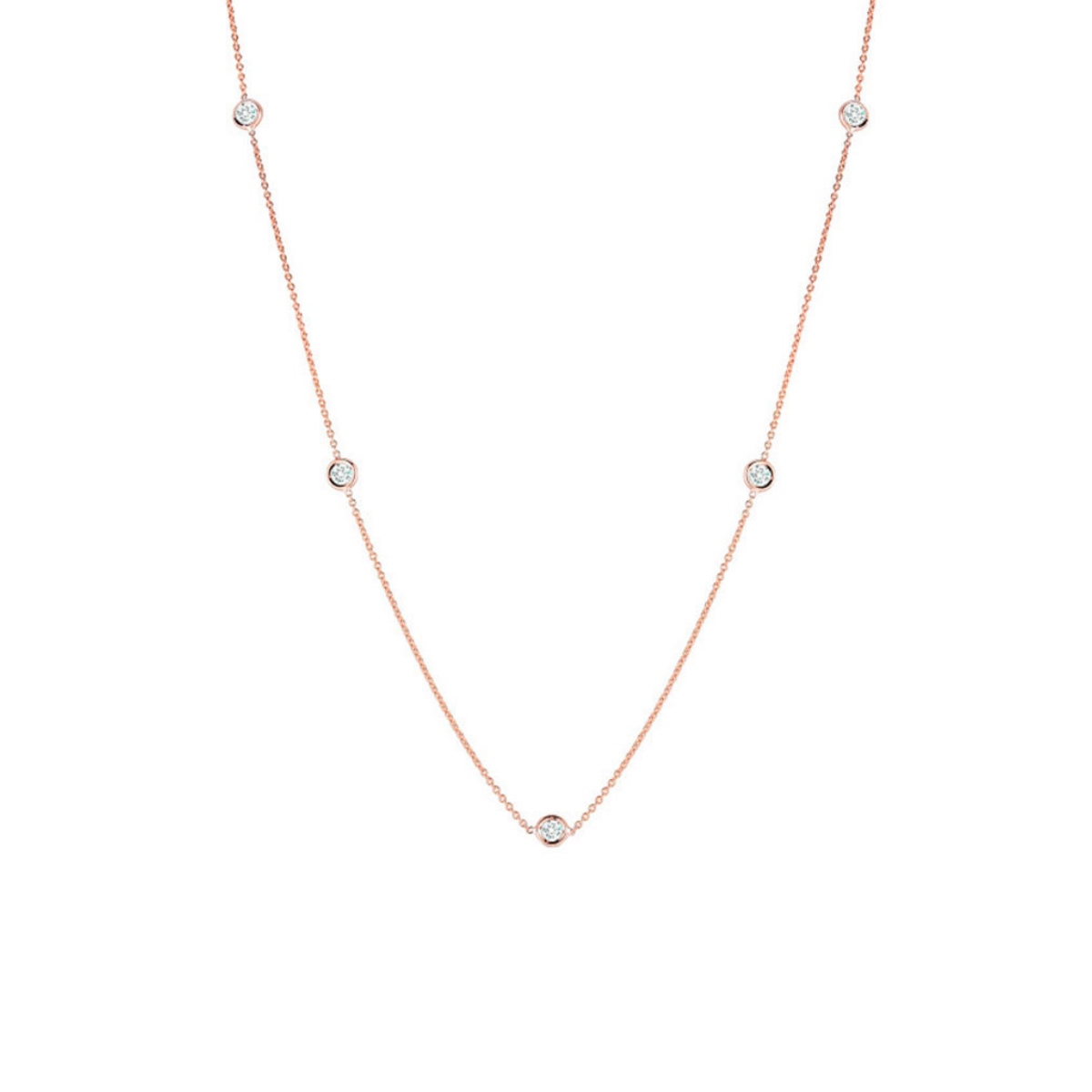 18kt Five Station Diamond Necklace
