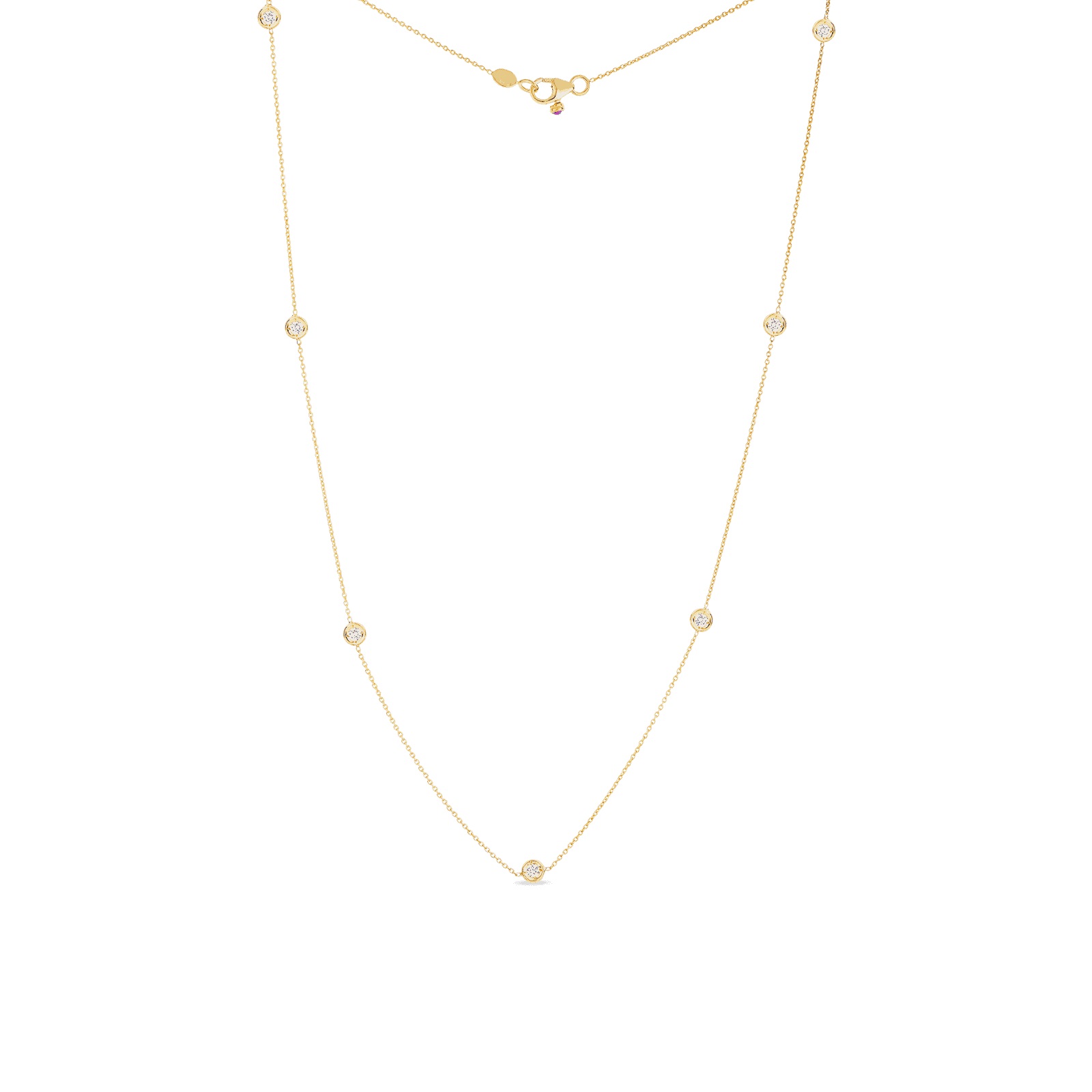 Roberto Coin 18kt Yellow Gold Seven Station Diamond Necklace