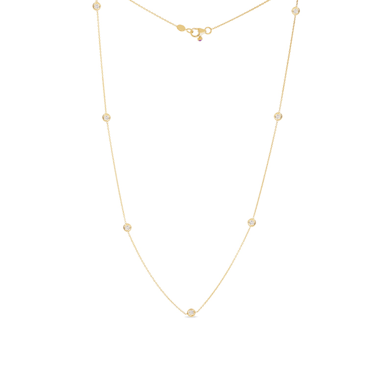 18kt Seven Station Diamond Necklace