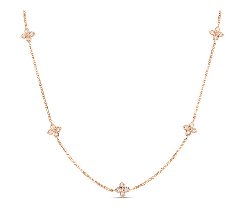 18kt Five Station Quad Love By The Yard Necklace