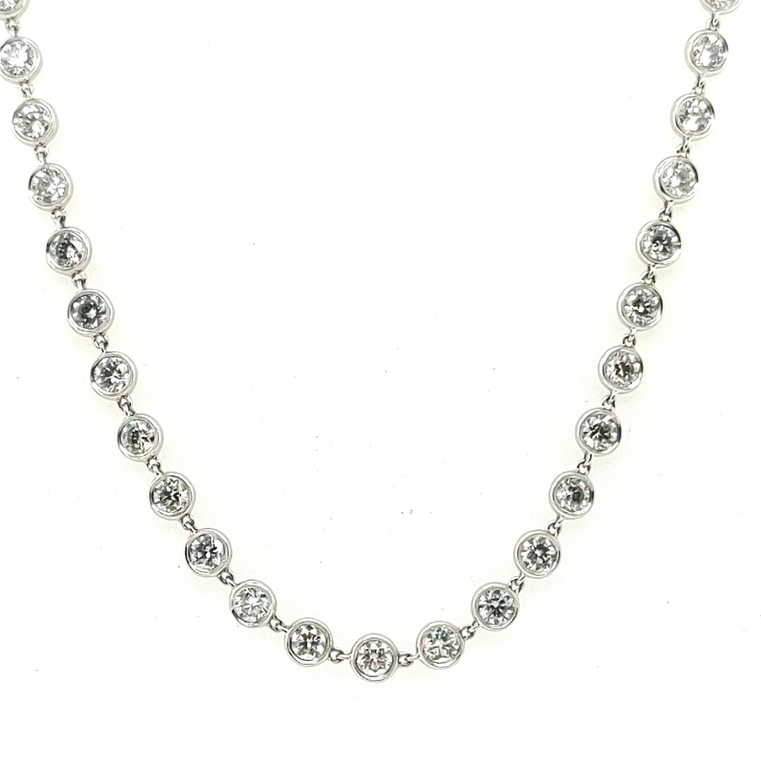 Bezel Set Diamond By The Yard Necklace