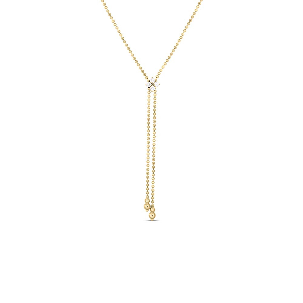 18kt Diamond Flower Lariat Necklace