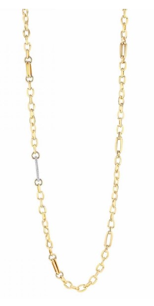 Roberto Coin 18k Yellow/white Gold Single Diamond Link Chain Necklace 32