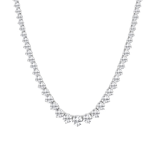 Korman Signature 18kt White Gold 76ct Diamond Riviera Necklace