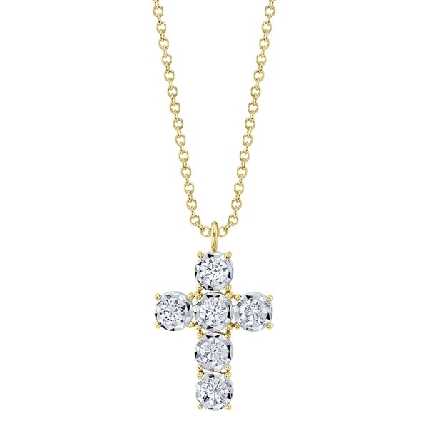 14kt Diamond Cross Pendant Necklace