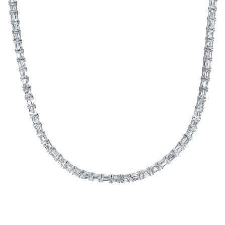 18kt Halfway East West Diamond Tennis Necklace