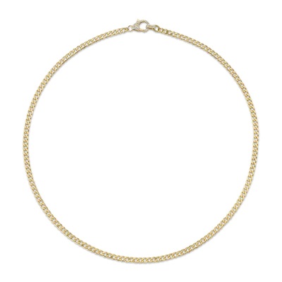 14kt Diamond Curb Link Necklace