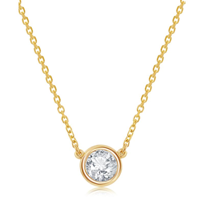 Korman Signature 14kt Yellow Gold and Diamond Solitaire Necklace