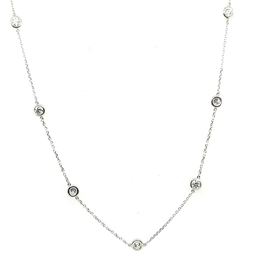 Korman Signature 14kt White Gold Diamond By The Yard Necklace