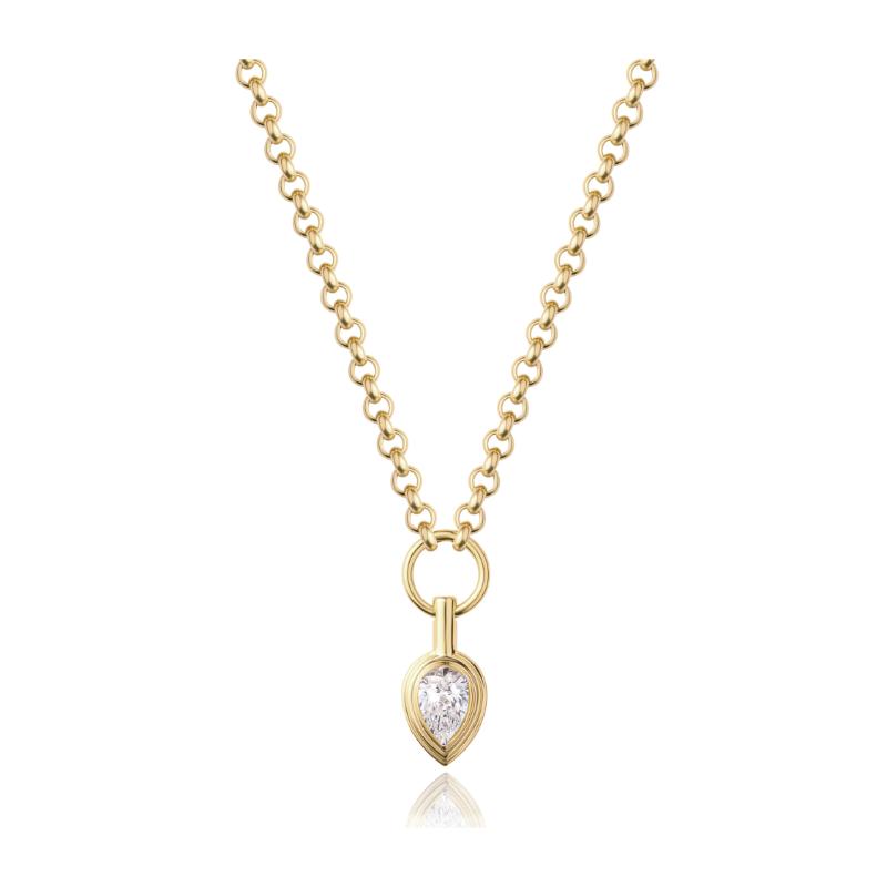 Phillips House 18kt Yellow Gold & Platinum Pear Shaped Diamond Layered Drop