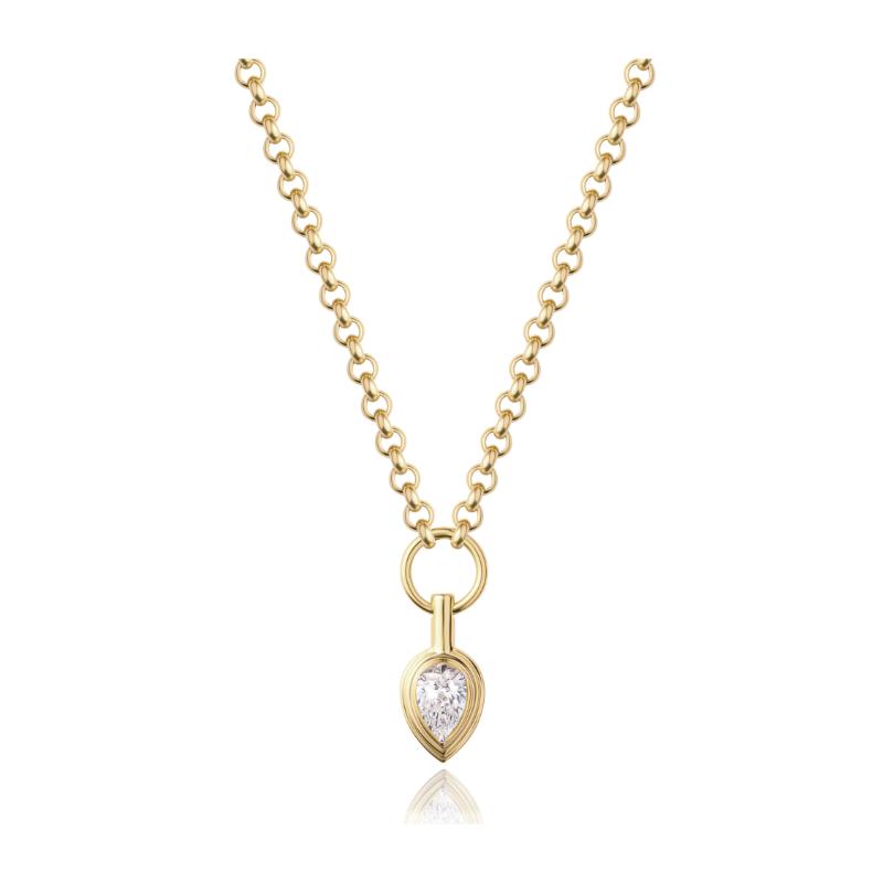 Phillips House 18kt Yellow Gold and Platinum Pear Shaped Diamond Layered Drop