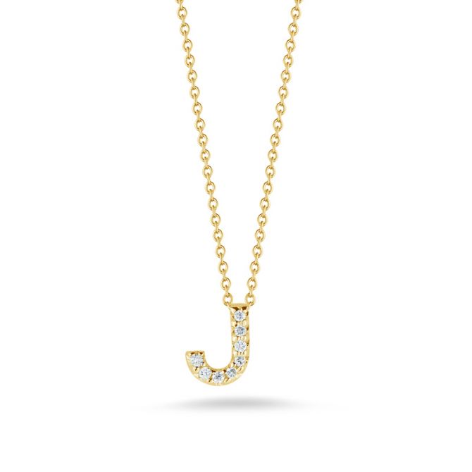 18kt Diamond 'j' Initial Necklace