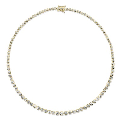 14kt 4.5ct Bezel Set Diamond Tennis Necklace