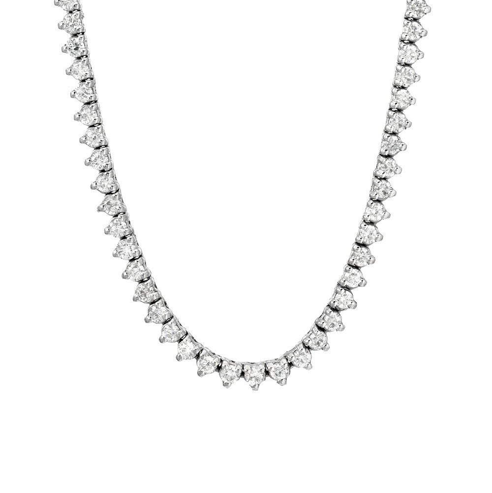14kt 10.95ct Diamond Tennis Necklace