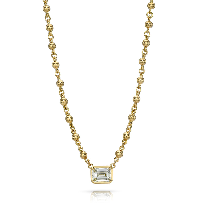 Single Stone 18kt Yellow Gold and Diamond Rosalina Necklace
