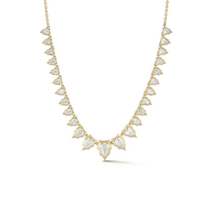 Jade Trau 18kt Yellow Gold and Diamond Envoy Graduated Riviera Necklace