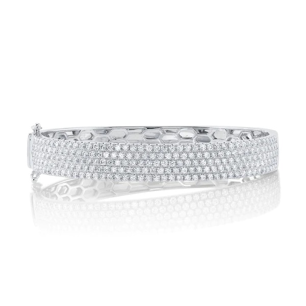 Round Openable 5-Row Diamond Bangle – Jewelry Concept