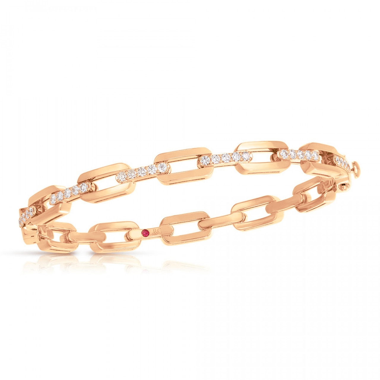 Rainbow Pave Jumbo Link Bracelet