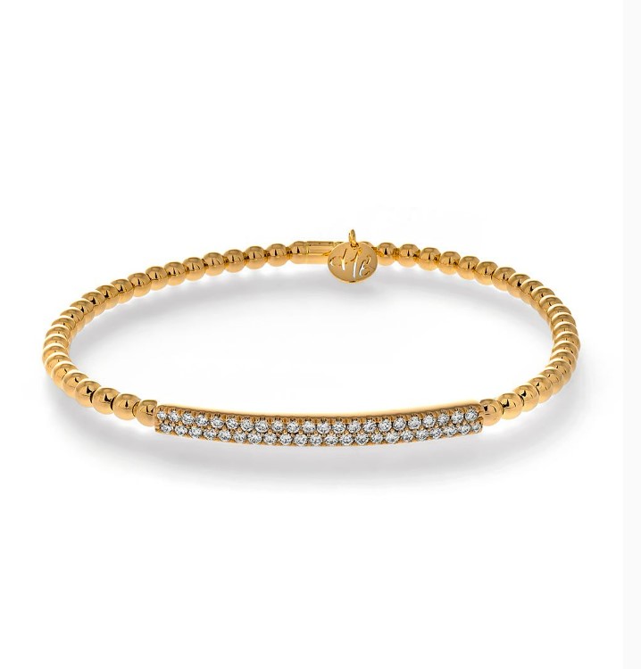 Hulchi Belluni 18kt Yellow Gold Tresore Diamond Stretch Bracelet
