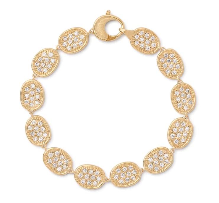 Marco Bicego 18kt Yellow Gold Lunaria Diamond Pave Disc Bracelet