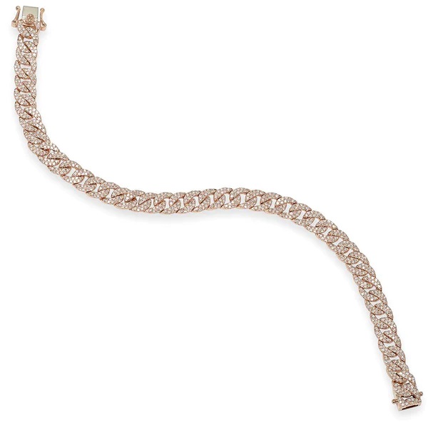 Korman Signature 14kt Rose Gold Diamond Pave Curb Link Bracelet