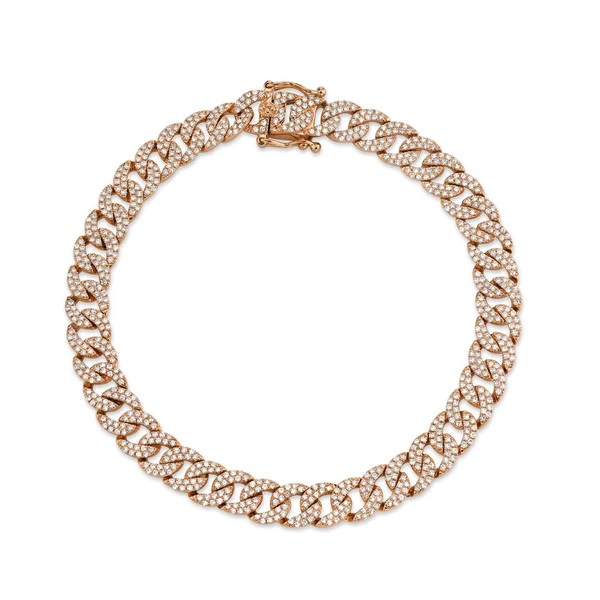 Korman Signature 14kt Rose Gold Diamond Pave Curb Link Bracelet