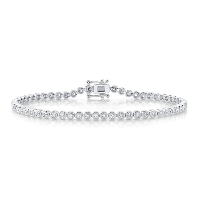 14k Bezel Set Diamond Tennis Bracelet