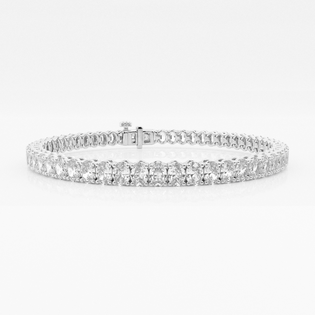 Korman Signature 18kt White Gold Oval Diamond Tennis Bracelet