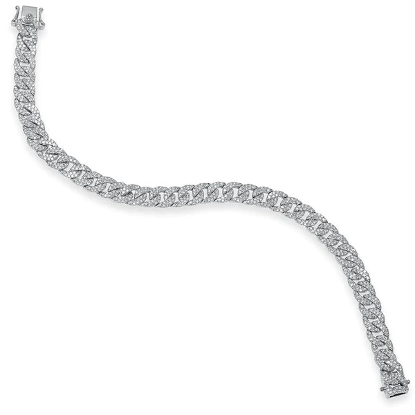 Korman Signature 14kt Small Diamond Pave Curb Link Chain Bracelet