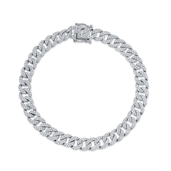 Korman Signature 14kt Small Diamond Pave Curb Link Chain Bracelet