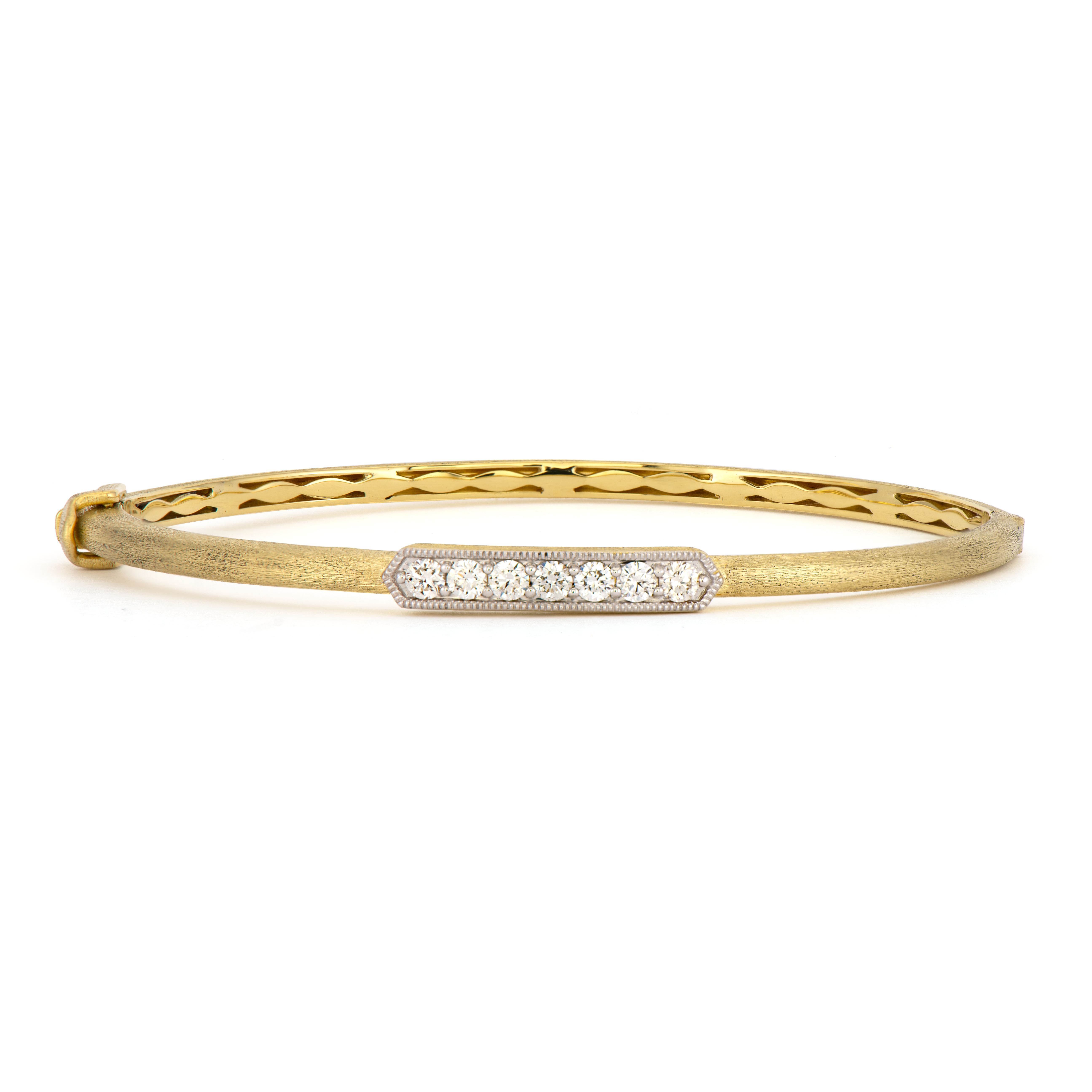 18kt Diamond Plate Bangle Bracelet