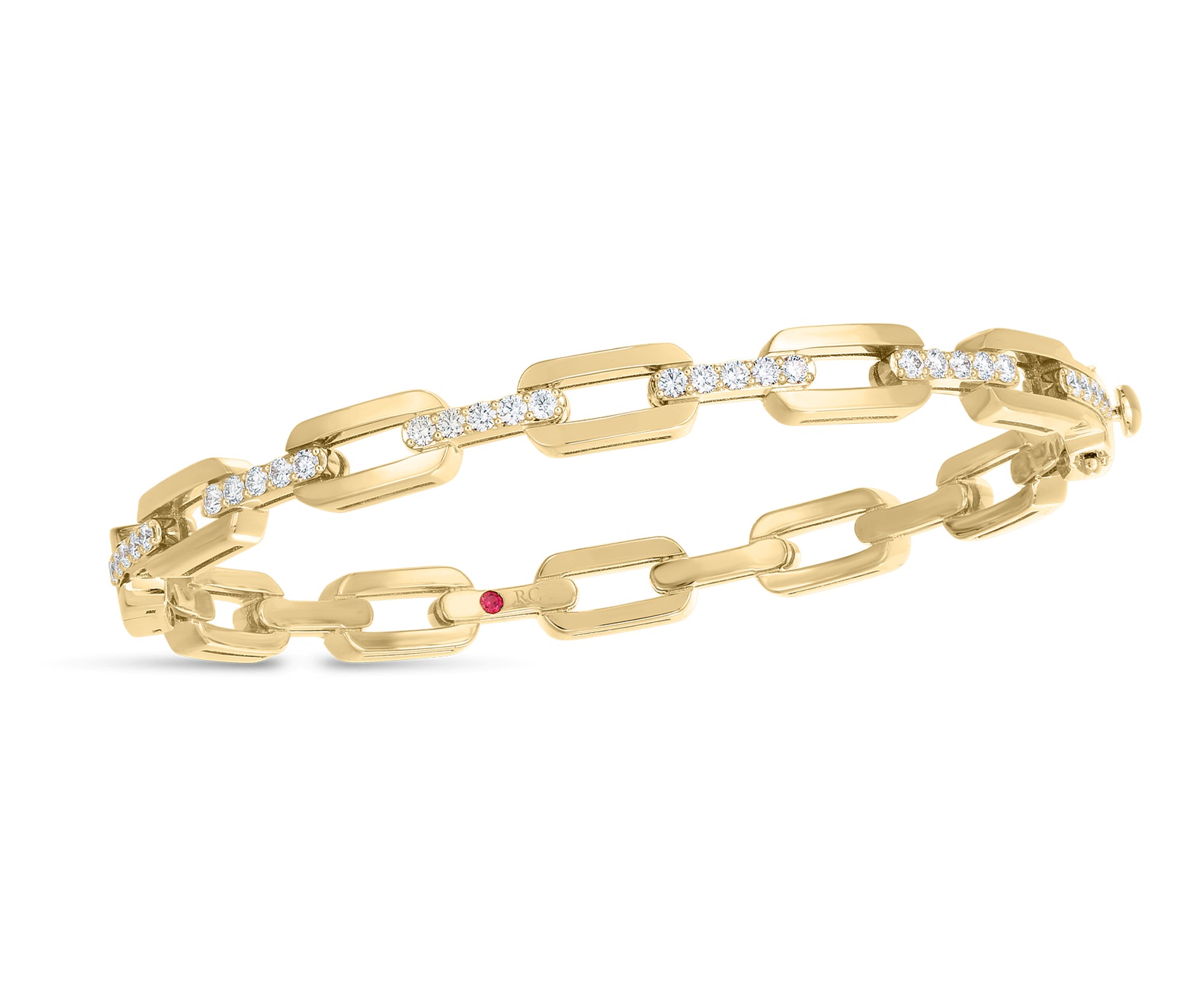 18kt Navarro Hard Chain Link Bangle