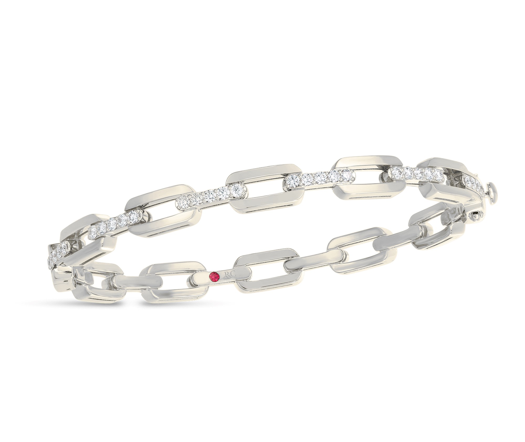 18kt Diamond Navarro Chain Link Bangle