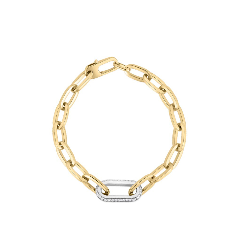 18kt Diamond Pave Link Bracelet