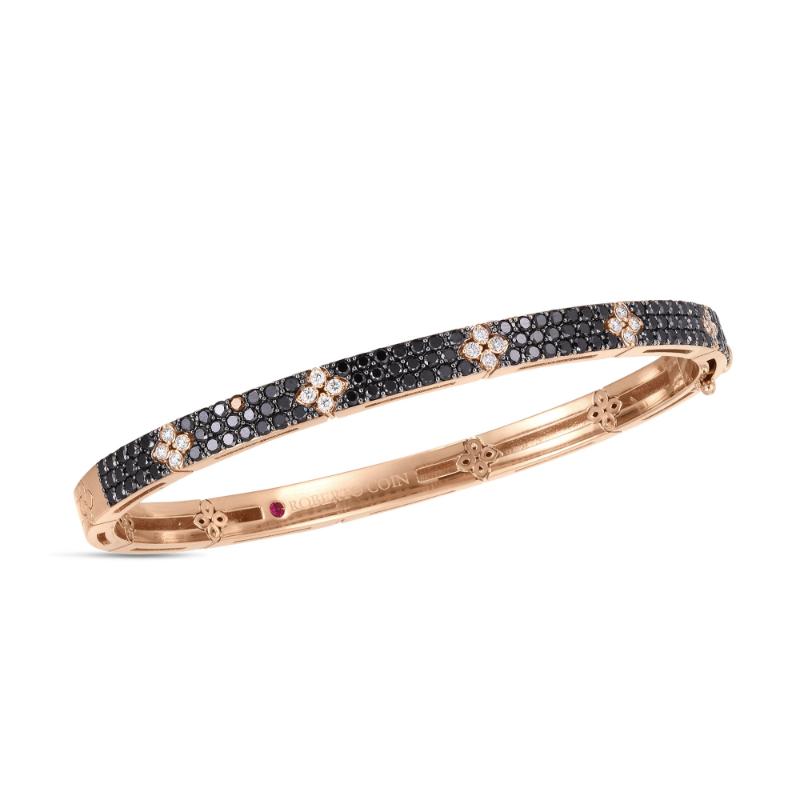 Roberto Coin 18kt Rose Gold Love In Verona Black Diamond Bracelet