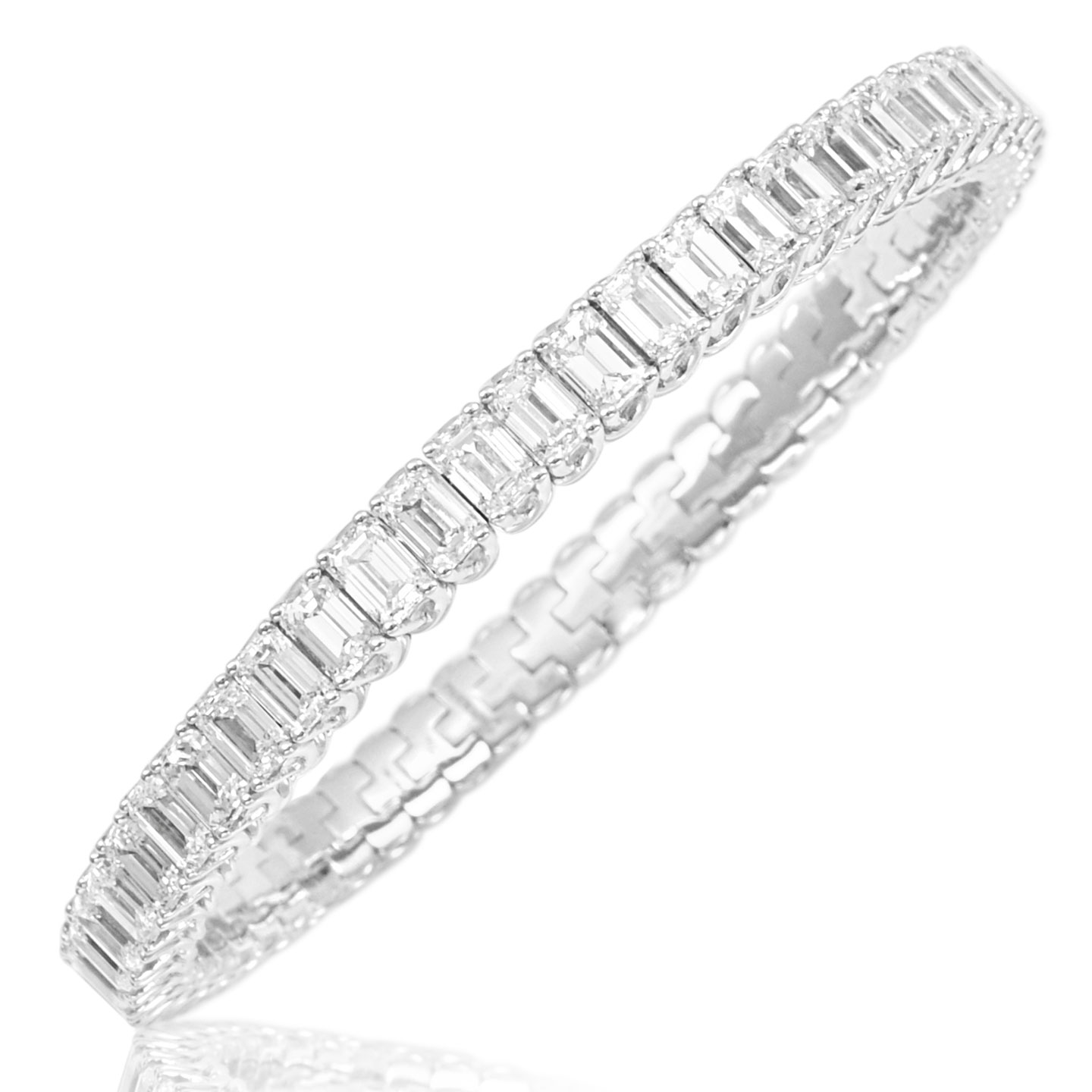 Picchiotti 18kt White Gold Emerald Cut Diamond Xpandable Bracelet