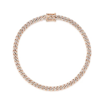 14kt Small Diamond Pave Link Bracelet