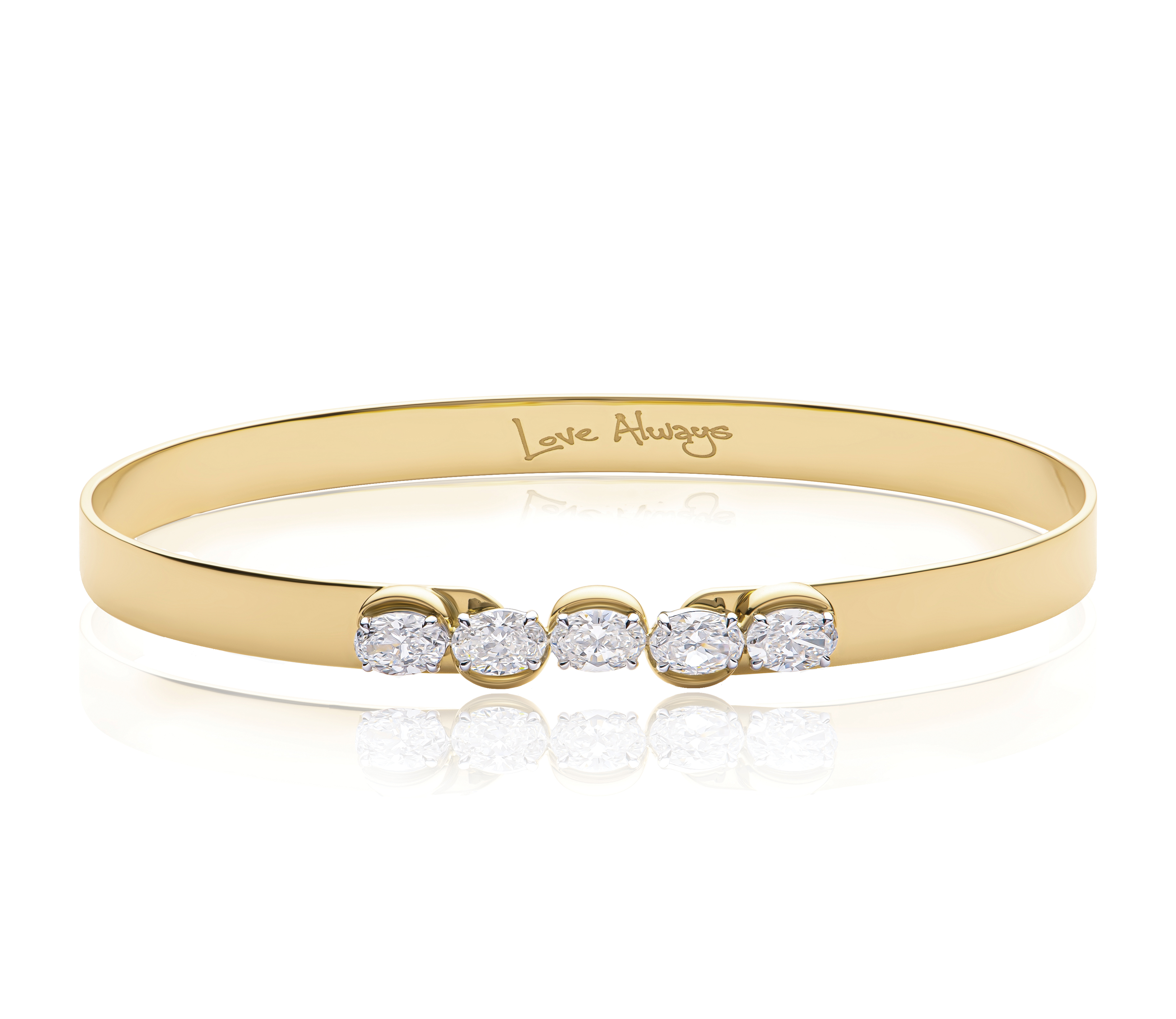 18kt Oval Diamond Half Cuddle Love Always Bracelet