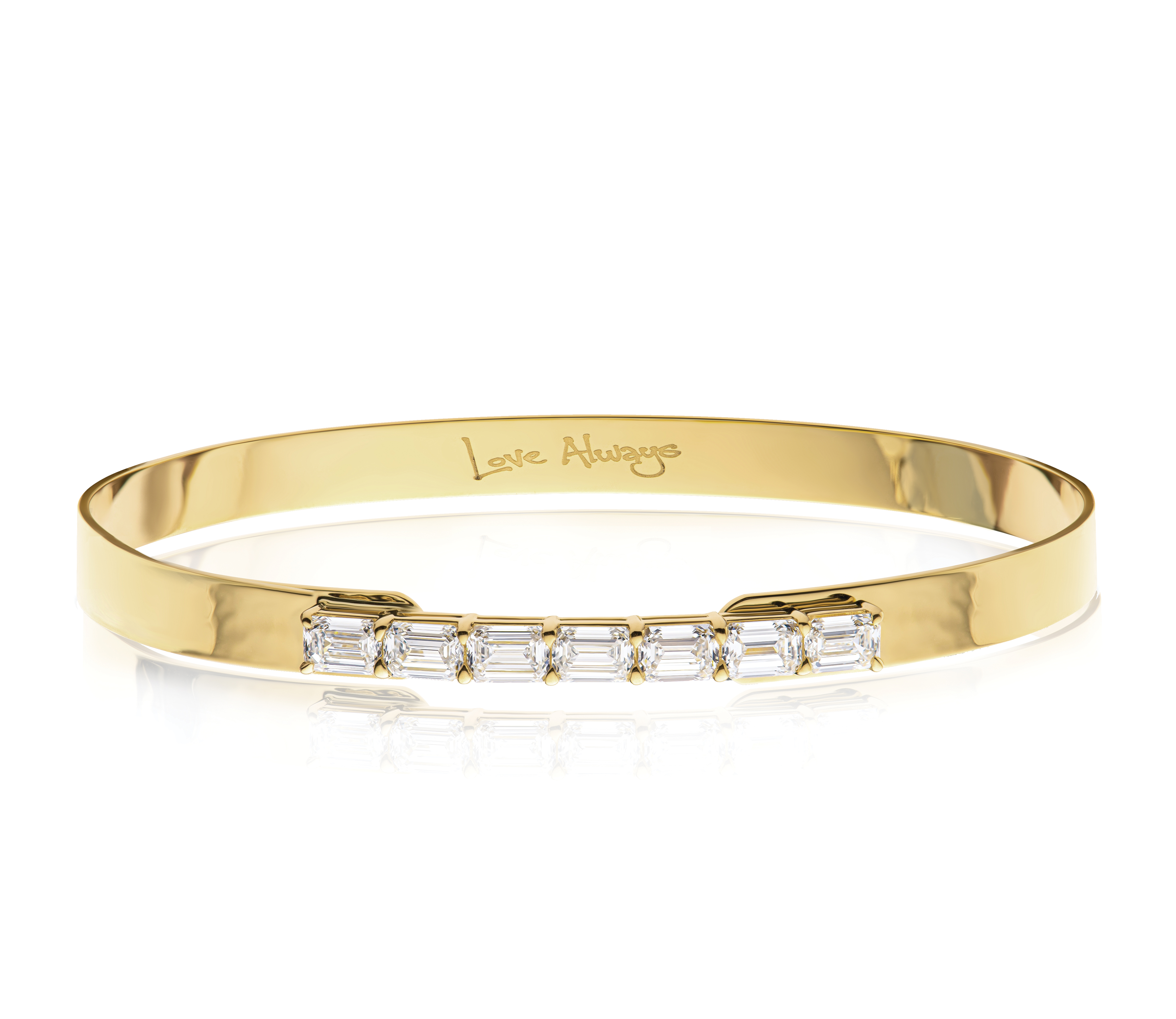 18kt Emerald Diamond Love Always Bracelet