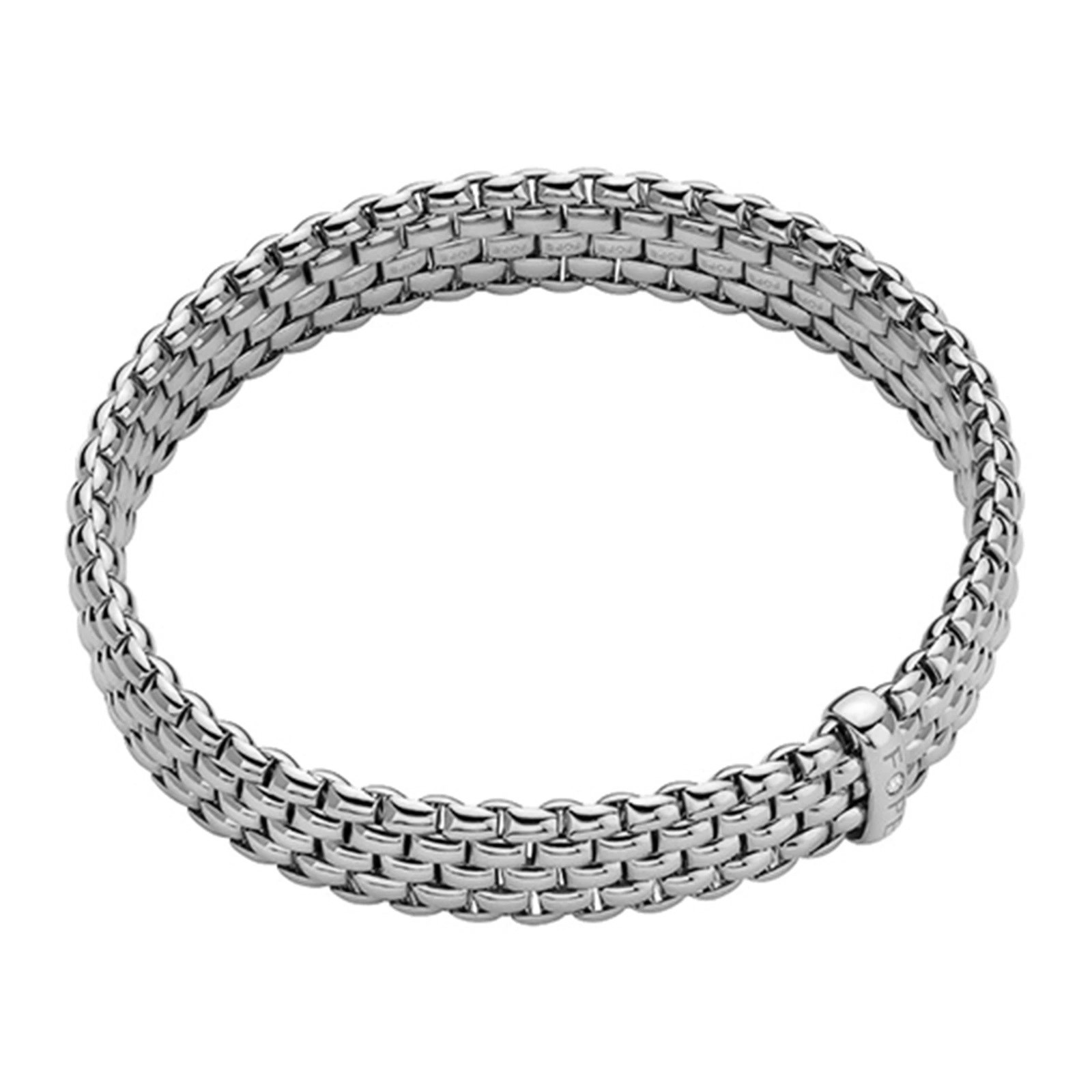 Fope 18k White Gold 0.01ct Round Diamond Panorama Bracelet