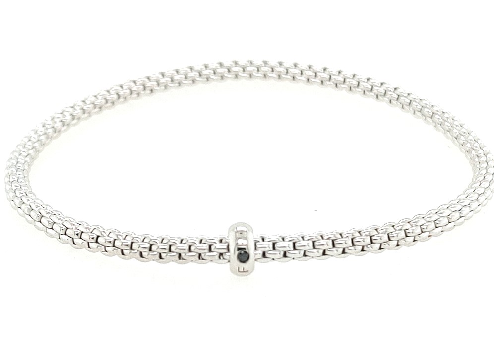 Fope 18k White Gold 0.01ct Black Diamond Prima Bracelet