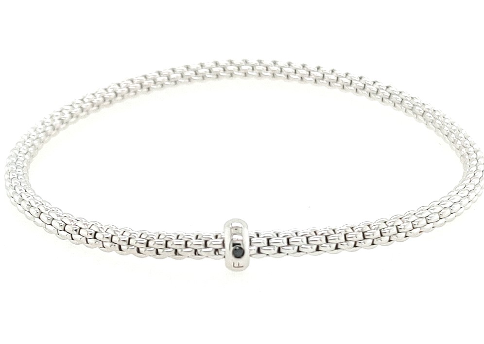 Fope 18k White Gold Black Diamond Prima Bracelet