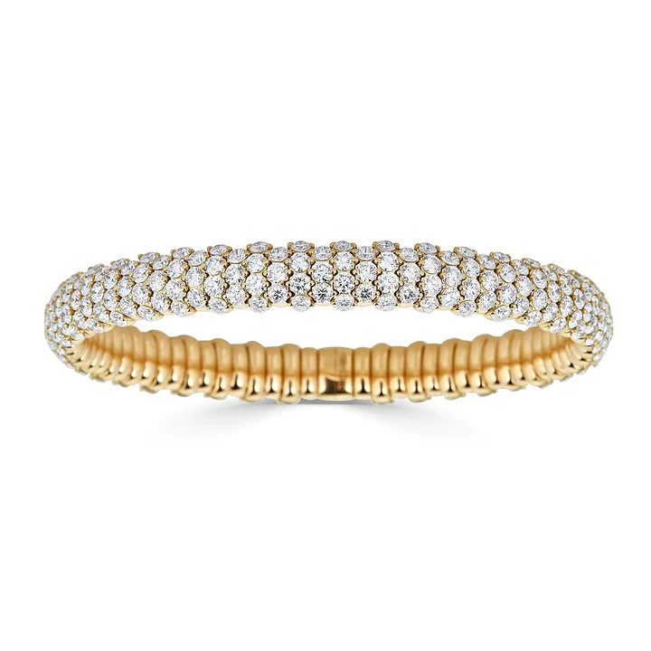 18kt Yellow Gold Diamond Stretch Bracelet