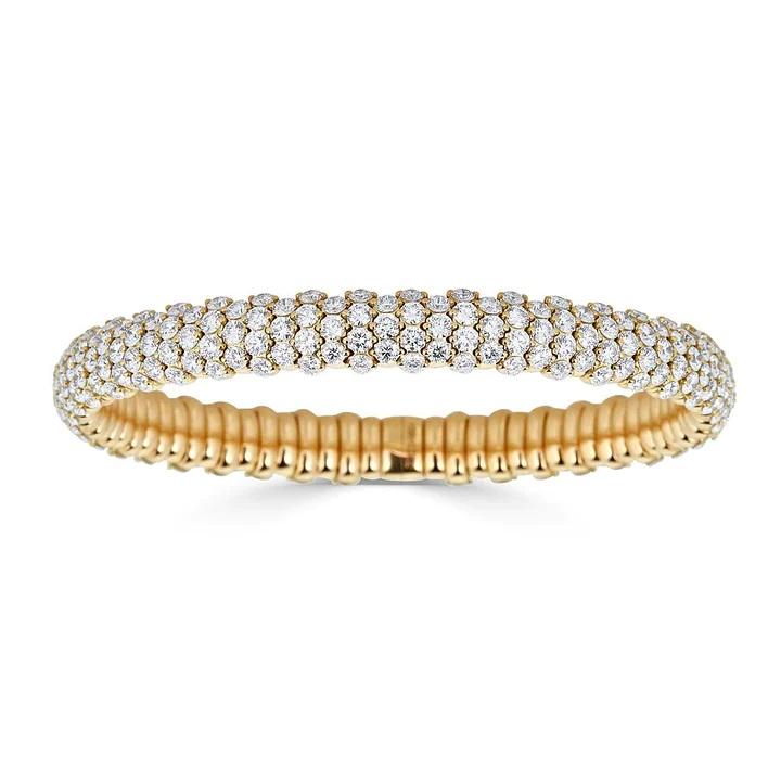 Mathematical Decoration 18kt Yellow gold Bracelet set with diamonds | Estaa