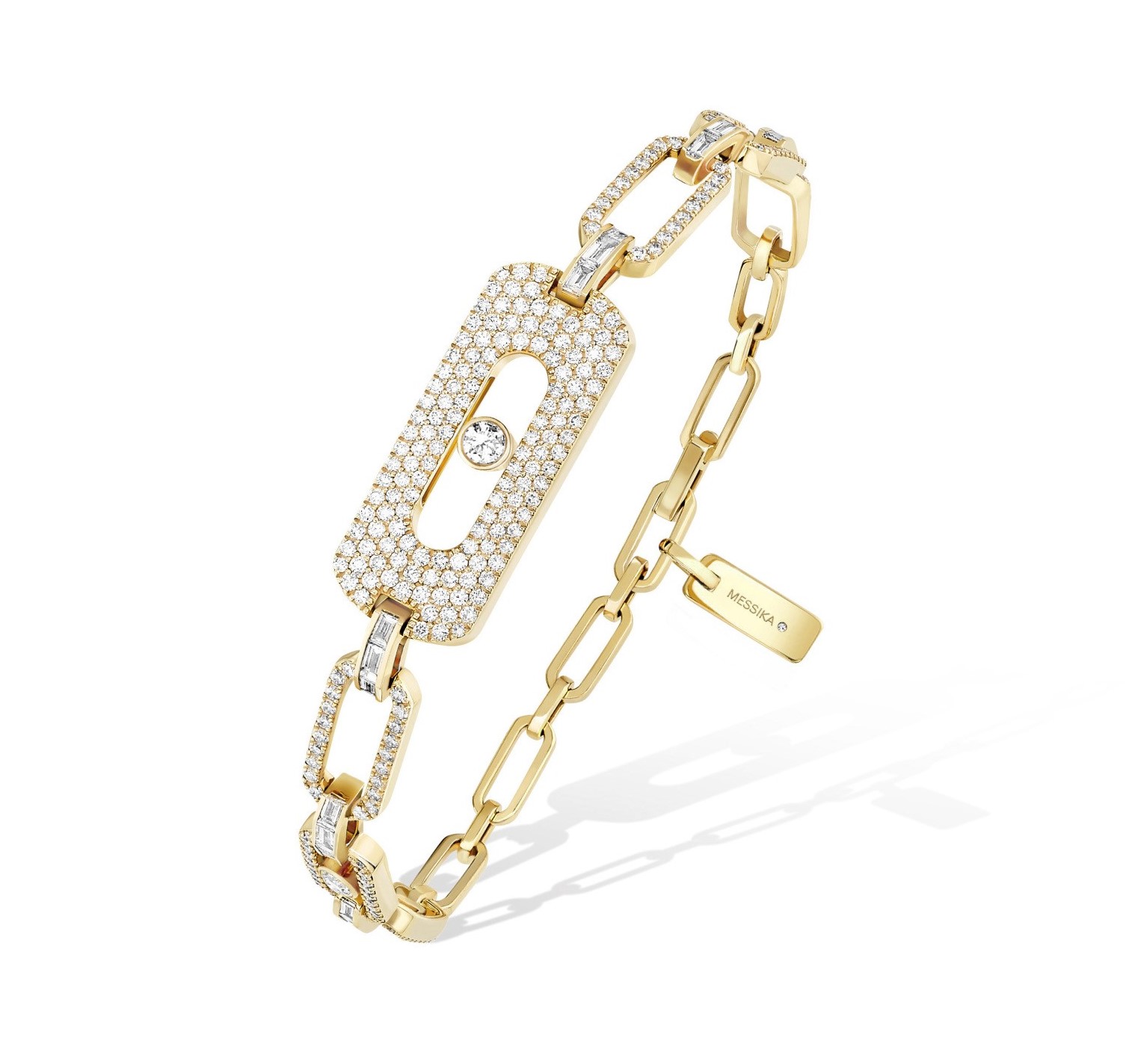 Messika 18kt Yellow Gold  and Diamond Move Link Pv Curb Bracelet