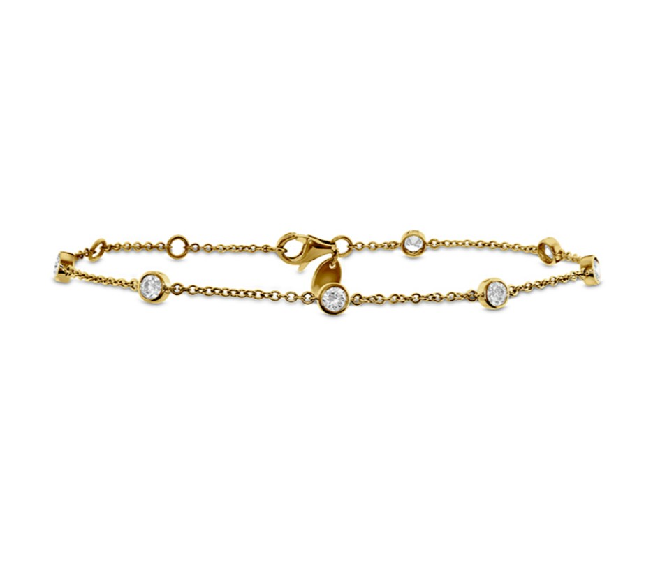 18kt Seven Diamond Station Bracelet