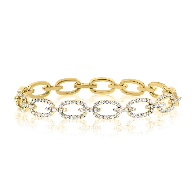 14k Gold & Diamond Link Bracelet