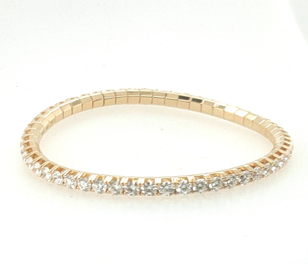 18k Yellow Gold 7.30ctw Fg Vs2-si1 Round Diamond Stretch Tennis Bracelet