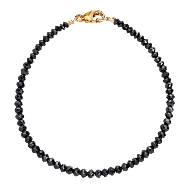 14kt Medium Black Diamond Bead Bracelet