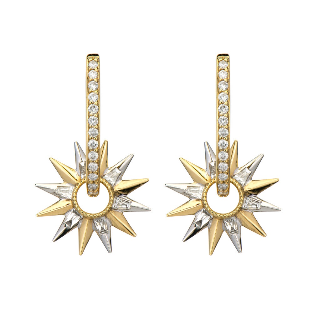 14kt Open Starburst Baguette Charms